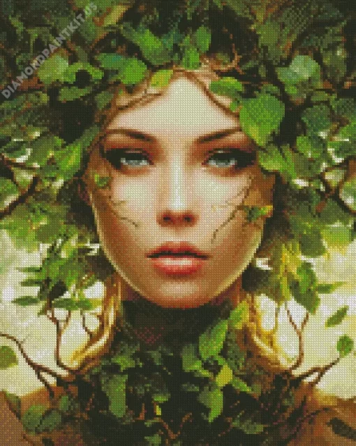 Female Tree Face Diamond Painting