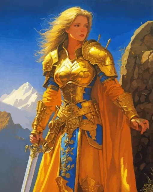 Female Warrior Illustration Diamond Painting