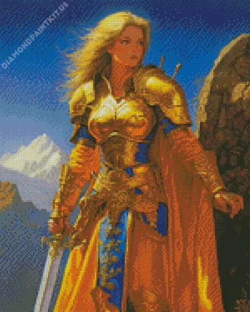 Female Warrior Illustration Diamond Painting