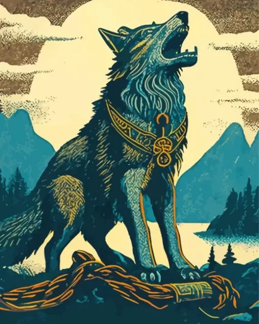 Fenrir Wolf Poster Diamond Painting