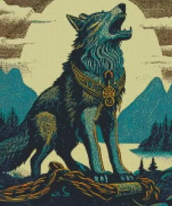 Fenrir Wolf Poster Diamond Painting