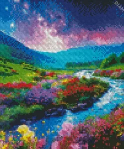 Floral Galaxy Landscape Diamond Painting