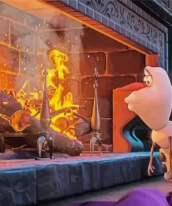 Frozen Olaf Fireplace Diamond Painting