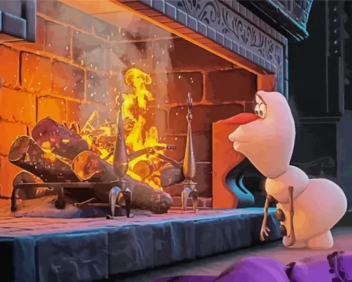 Frozen Olaf Fireplace Diamond Painting