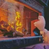 Frozen Olaf Fireplace Diamond Painting