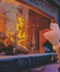 Frozen Olaf Fireplace Diamond Painting