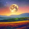 Full Moon Landscape Art Diamond Painting