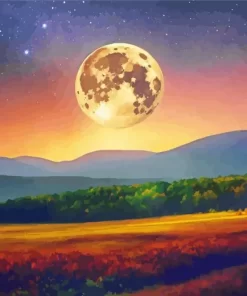 Full Moon Landscape Art Diamond Painting