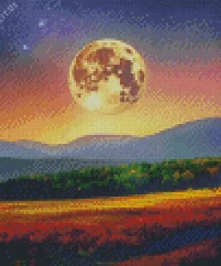 Full Moon Landscape Art Diamond Painting