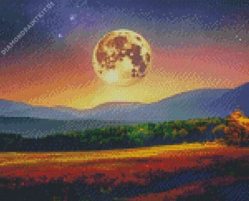 Full Moon Landscape Art Diamond Painting