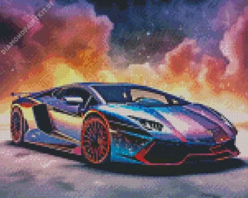 Galaxy Cool Lamborghini Diamond Painting