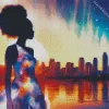 Galaxy Lady Silhouette Art Diamond Painting