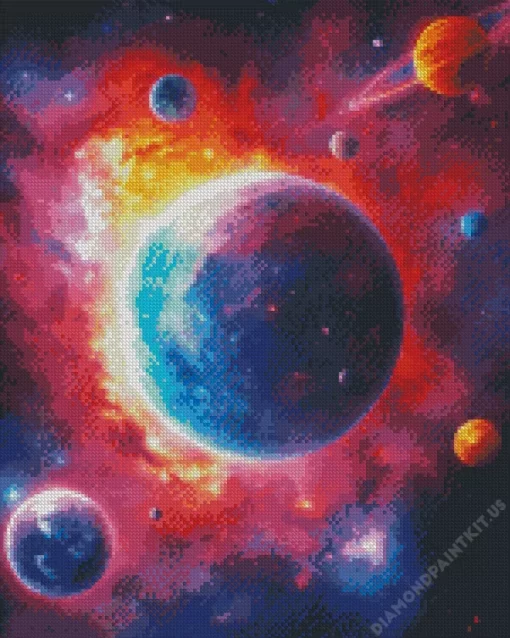 Galaxy Planets Art Diamond Painting