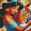 Girl Hugging Tiger Diamond Painting