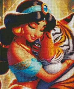 Girl Hugging Tiger Diamond Painting