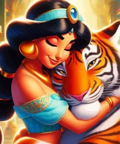 Girl Hugging Tiger Diamond Painting