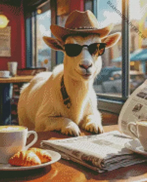 Goat With Sunglasses Diamond Painting