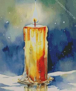 Golden Candle Diamond Painting