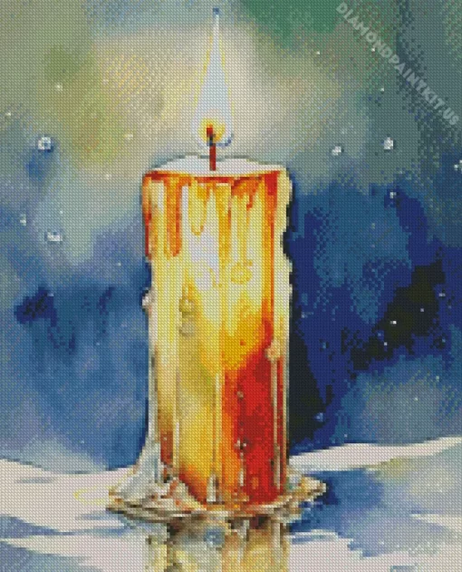 Golden Candle Diamond Painting