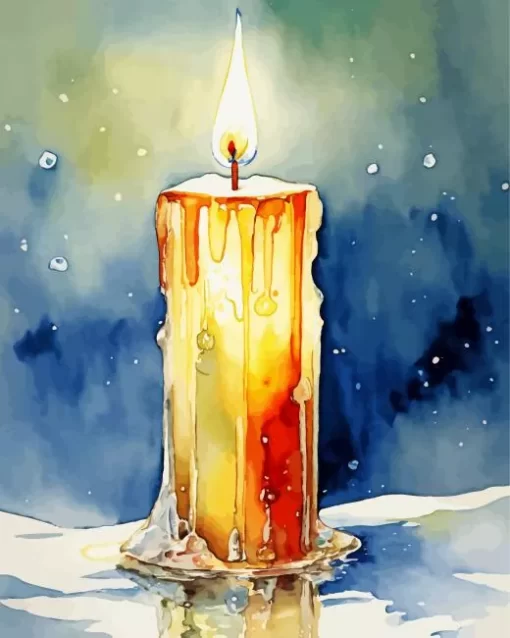 Golden Candle Diamond Painting