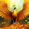 Golden Peacock Bird Diamond Painting