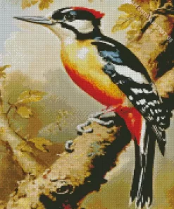 Great Spotted Woodpecker Bird Diamond Painting