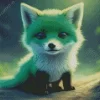 Green Baby Fox Diamond Painting