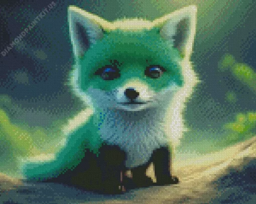 Green Baby Fox Diamond Painting