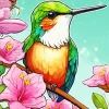 Green Blue Hummingbird Art Diamond Painting