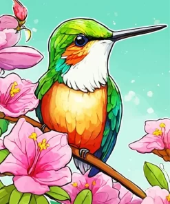 Green Blue Hummingbird Art Diamond Painting