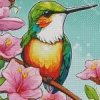 Green Blue Hummingbird Art Diamond Painting