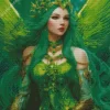 Green Haired Fairy Art Diamond Painting