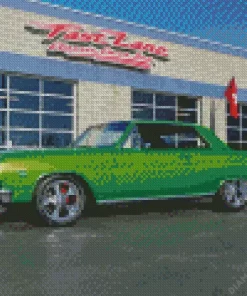 Green Malibu Car Diamond Painting