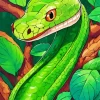 Green Snake Art Diamond Painting