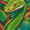 Green Snake Art Diamond Painting