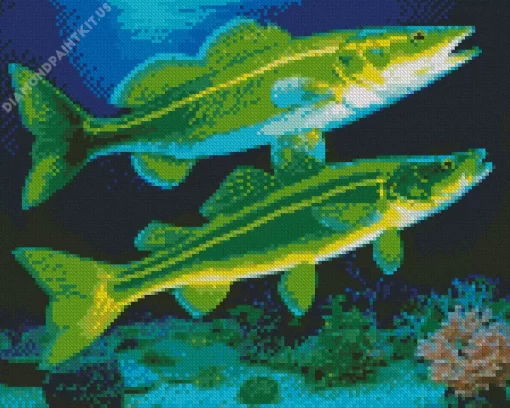 Green Yellow Fish Diamond Painting