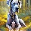 Grey Great Dane Animal Diamond Painting