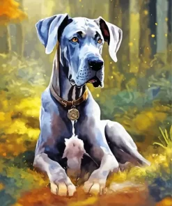 Grey Great Dane Animal Diamond Painting