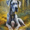 Grey Great Dane Animal Diamond Painting