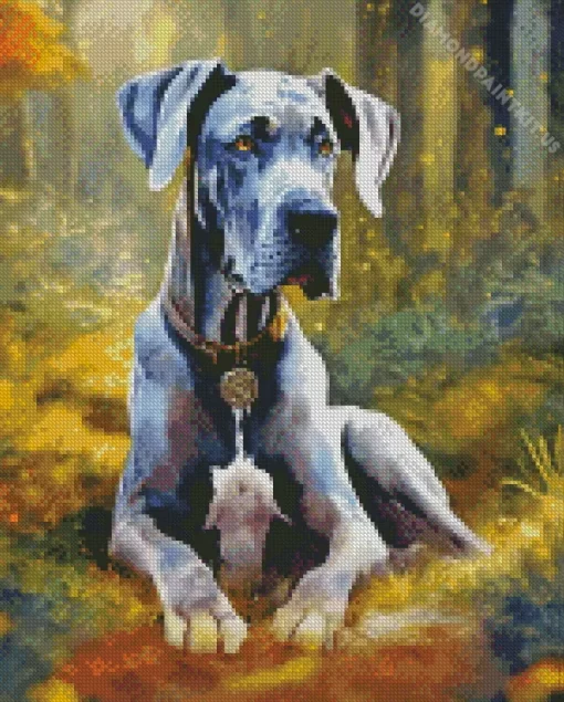 Grey Great Dane Animal Diamond Painting