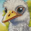 Grey Ostrich Cartoon Diamond Painting