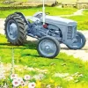 Grey Tractor Art Diamond Painting