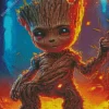 Groot Fire Diamond Painting