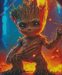 Groot Fire Diamond Painting