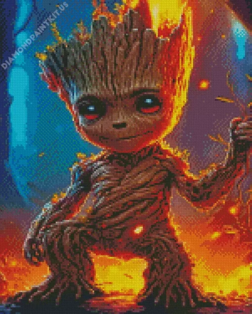 Groot Fire Diamond Painting