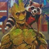 Groot Rocket Racoon Super Heroes Diamond Painting