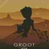 Groot Silhouette Poster Diamond Painting