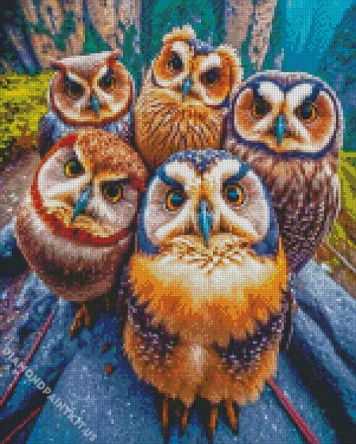 Group Of Owls Diamond Painting