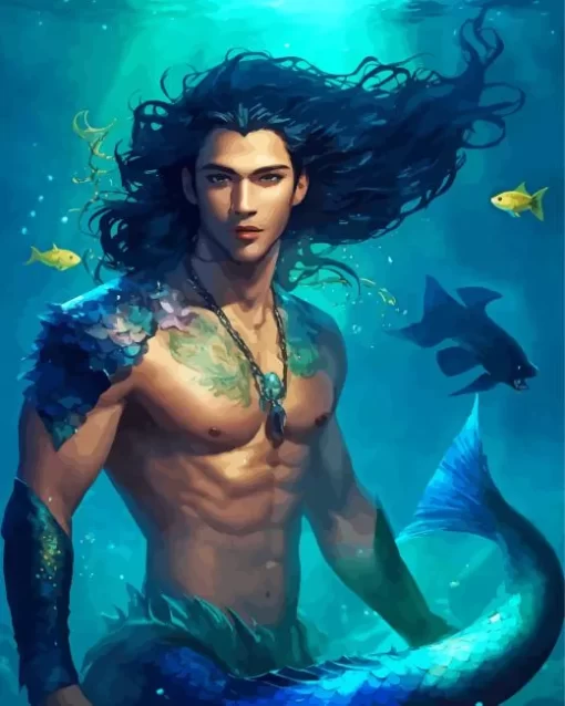 Handsome Merman Diamond Painting