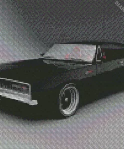 Matte Black 69 Charger Diamond Painting